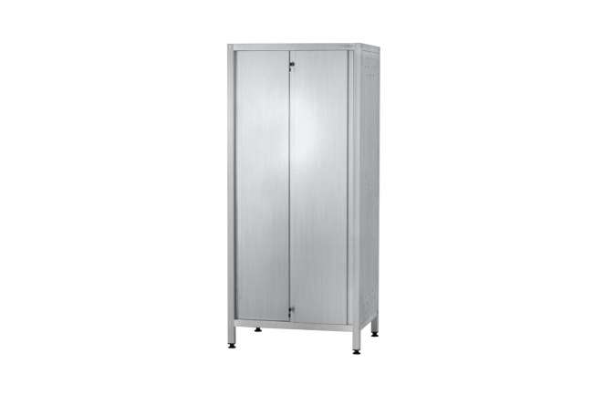 Шкаф кухонный ШЗКп - 1000*500*1800 "Profi Inox", двери-купе, 2 сплошные полки, без к-та замков